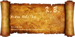 Kuhn Béla névjegykártya